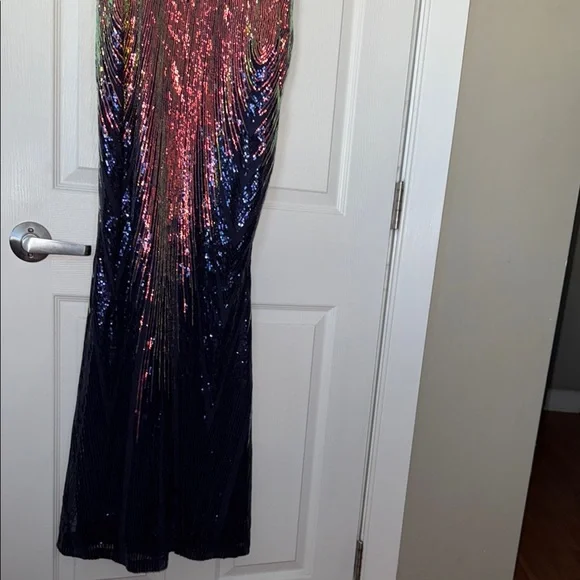 Multicolor Sequin Dress with Spaghetti Straps - Picture 7 of 16